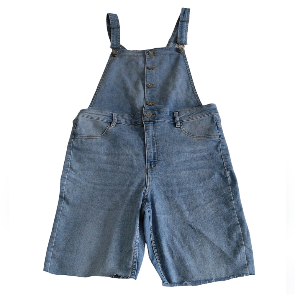 Divided Size 12 Blue Jean Criss Cross Suspender Style Strap Cut Off Leg Overalls